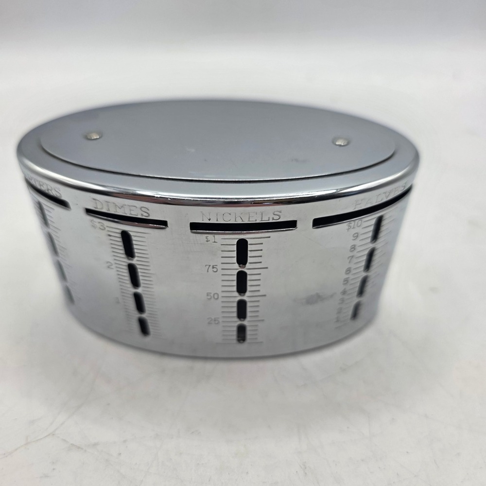 Vintage Chase Clearvue Registering Coin Bank Chrome #405002 Original Box USA